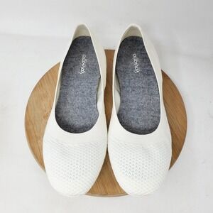 Allbirds Tree Breezer Womens 9 Ballet Flats Shoes White Slip On‎ Casual Knit